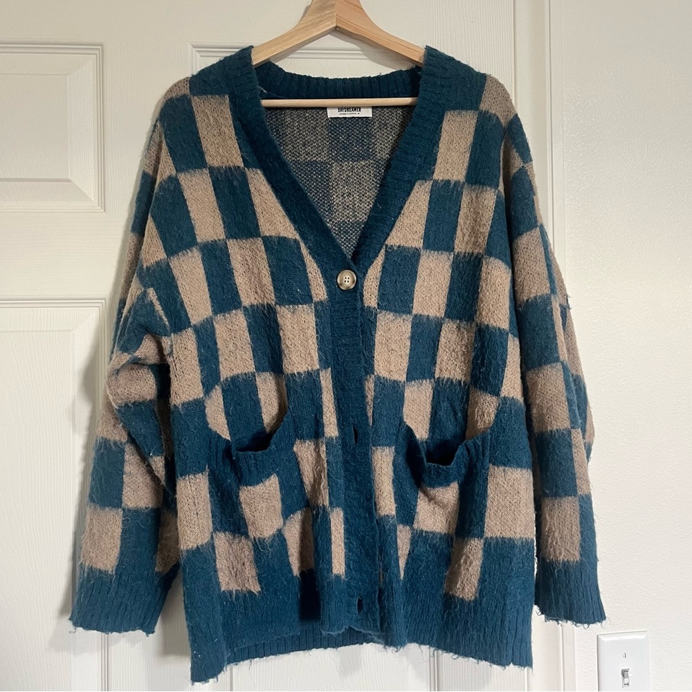 daydreamer checkered cardigan
